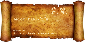 Heich Miklós névjegykártya