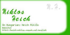miklos heich business card